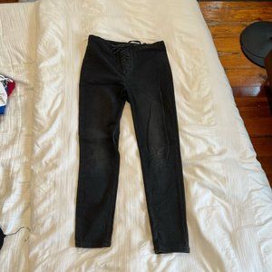 Free People Black Lace Up Jeans | Size 29